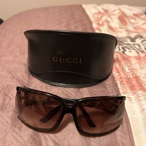 Gucci Black and Brown Sunglasses